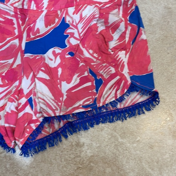 Lilly Pulitzer Cocoa Pull On Fringe Shorts Tiki Beach S - Picture 5 of 6